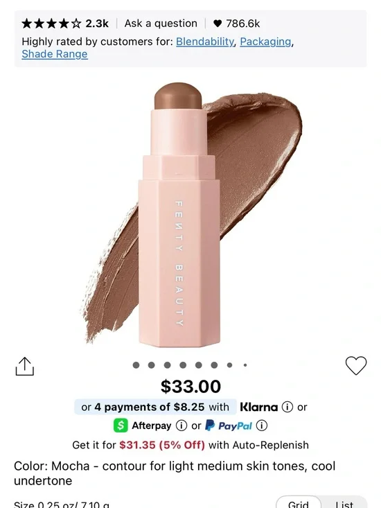 Fenty Beauty Cream Contour Stick — Mocha Brown