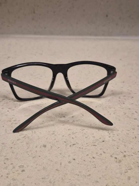 Gucci Black Frames with Dark Green Temples
