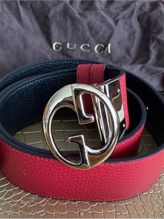 Authentic Gucci Reversible Interlocking GG Leather Belt – Size 90/36