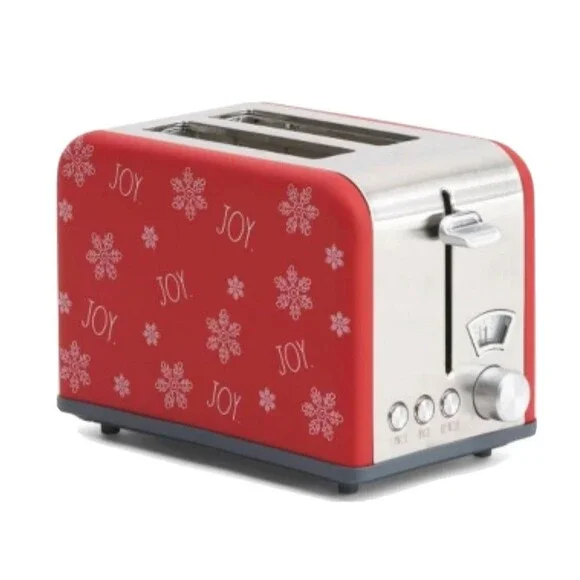Rae Dunn Red Snowflake 2-Slice Toaster -New In Box