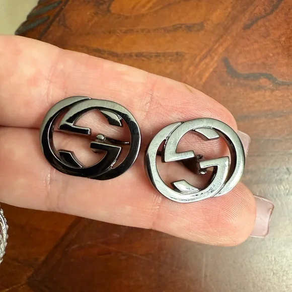 Brand new Gucci gun mental Gg Logo Cufflinks