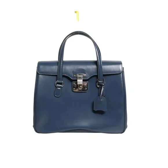 Gucci Blue Smooth Leather Lady Lock Shouler Bag