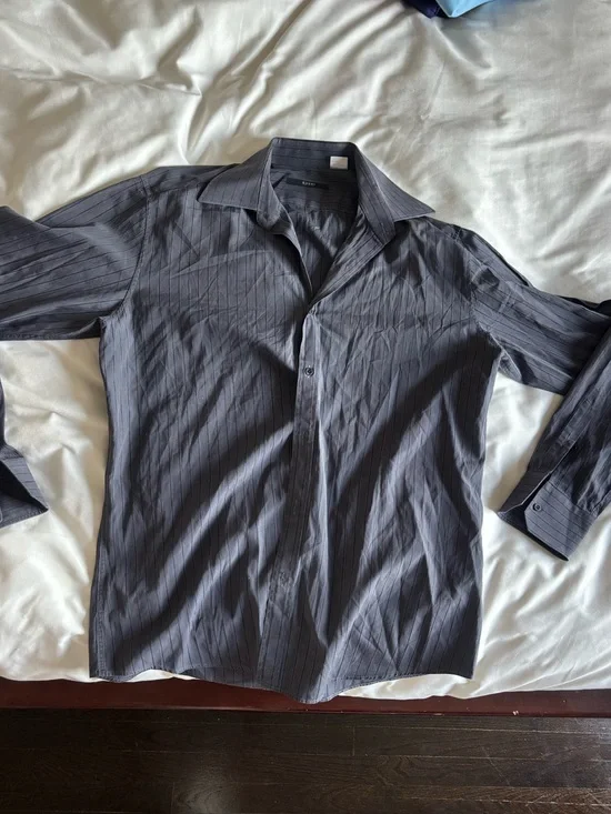 Gucci Men's Charcoal Pinstripe Dress Shirt