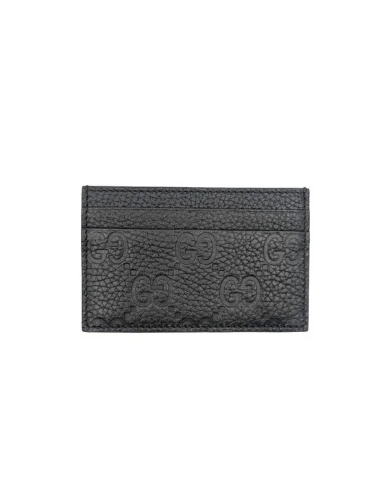 Gucci GG Monogram Leather Card Case Black 835151