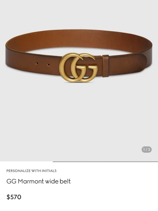 Gucci Brown Leather Belt with Gold Double G Buckle