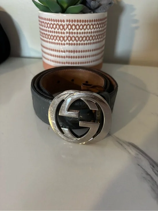 Gucci Guccissima Interlocking G Belt Sz 80/32