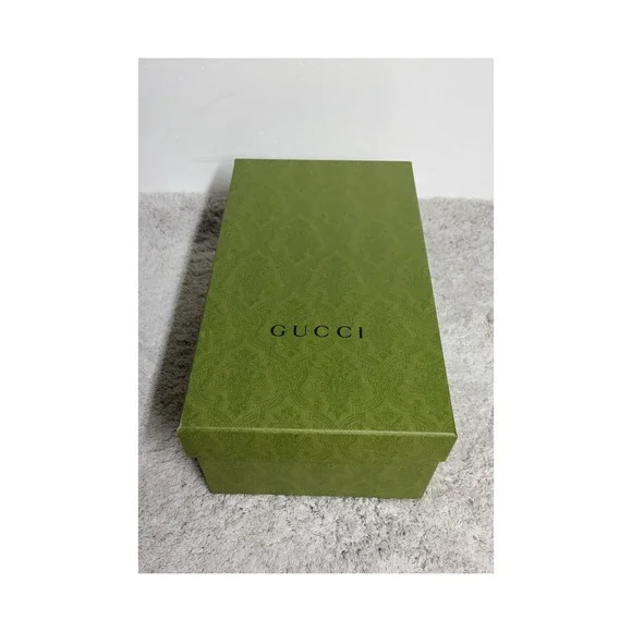 Gucci Green Damask Shoe Box with Dust Bags Laces Care Cards and Receipt 757604