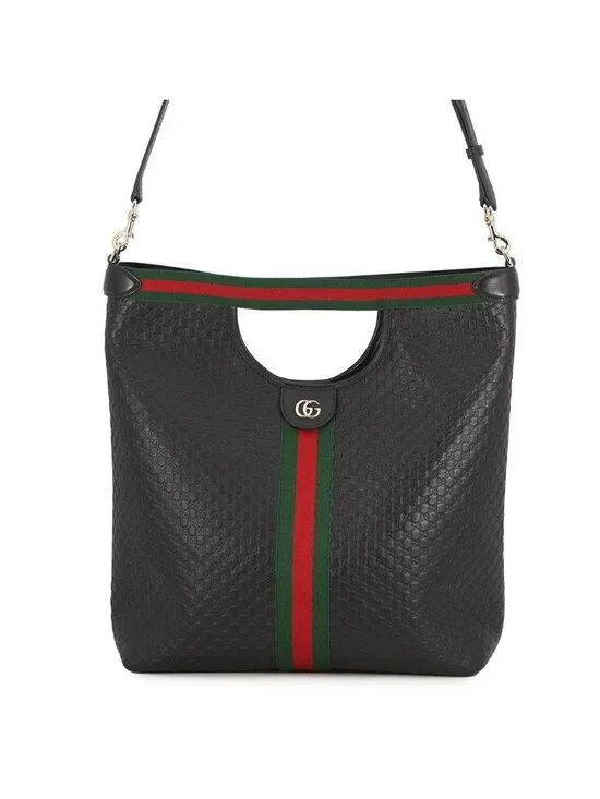 Gucci Tote Ophidia Micro Guccissima Giglio Large 2-Way Black