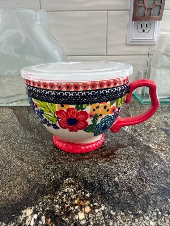 The Pioneer Women Dazzling Dahlia’s with lid  New