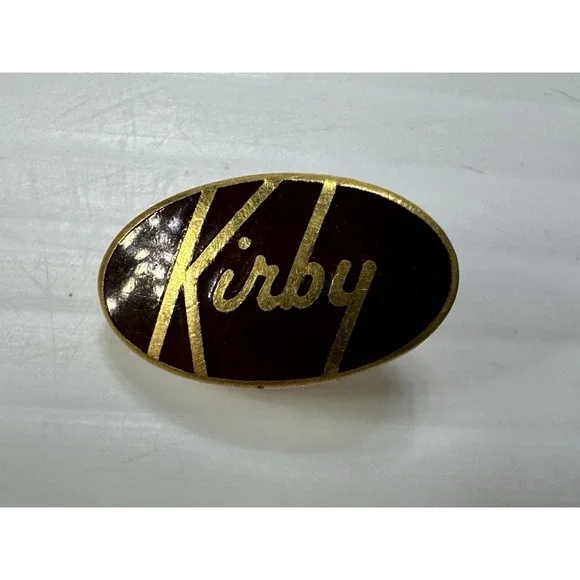 Vintage Kirby Vacuum Salesman Lapel Pin Red Gold Enamel Advertising Tie Tack‎