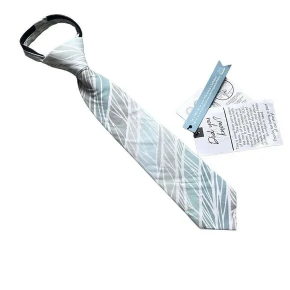 Littlest Prince Boys 2-5 Yr Blue Green Abstract Stripe‎ Tie Necktie NEW