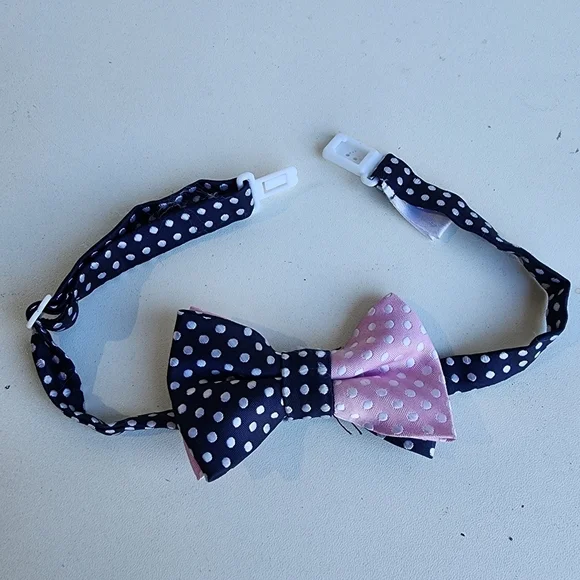 Koala Boys Navy Blue Pink Polka Dot Bow Tie Toddler Kids