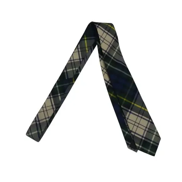 Crewcuts By J Crew Boys Cotton Tie Dudley Plaid Tie Blue Green Black Yellow 42