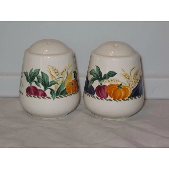 Nancy Calhoun Nancy's Garden Salt & Pepper Set Corn Eggplant Pumpkin