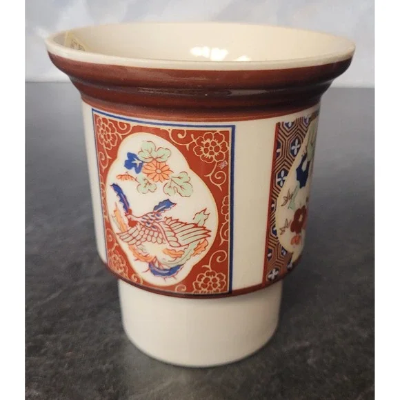Vintage Ceramic Organizer Phoenix  Japanese Imari Desk Kitchen Bath Storage