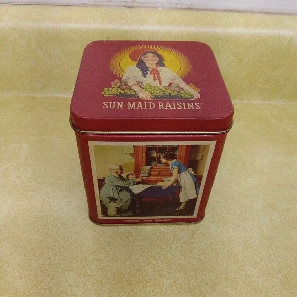 Vintage Sun Maid Raisins Collectors Tin Fruit Of The‎ Vine