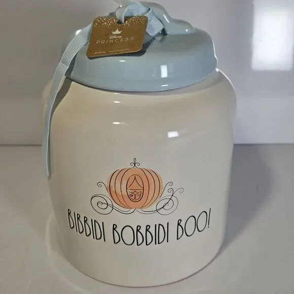 Rae Dunn Disney Cinderella Bibbidi Bobbidi Boo Ceramic Canister Cookie Jar  NWT