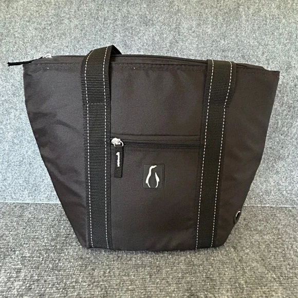 Olivet International Black Insulated Cooler Tote Bag Penguin Logo PN-18481-10