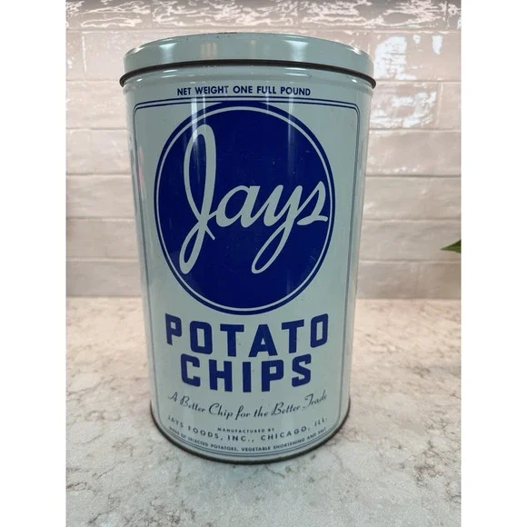 VINTAGE - Jay's Potato Tin, 11.5 In‎ Tall