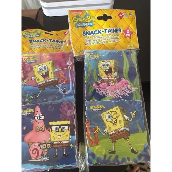 Spongebob Squarepants‎ Snack Trainer Containers Two Per Pack Total Of Four New