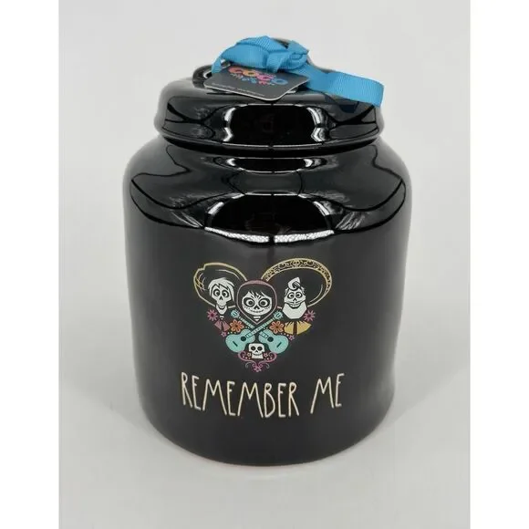 Rae Dunn Coco Disney Pixar Black‎ Large Ceramic Brand New Remember Me Canister