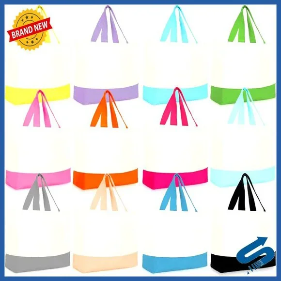 Canvas Tote Bags Bulk Pack Reusable Grocery Shopping Botes Luggage Storage