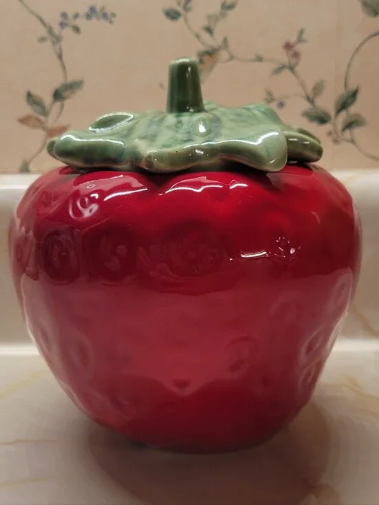 1970's Vintage House Of Webster Ceramic Strawberry Cookie Jar