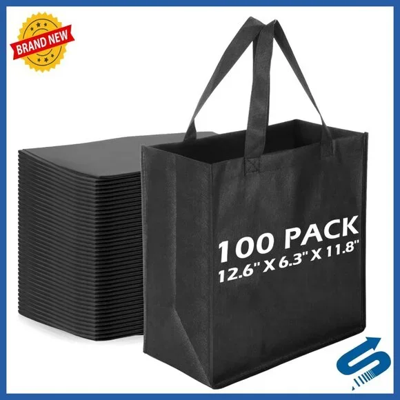 Reusable Tote Bags Non Woven Foldable Grocery Shopping Storage Pack