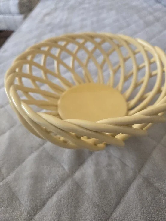 Yellow Woven Ceramic Bowl