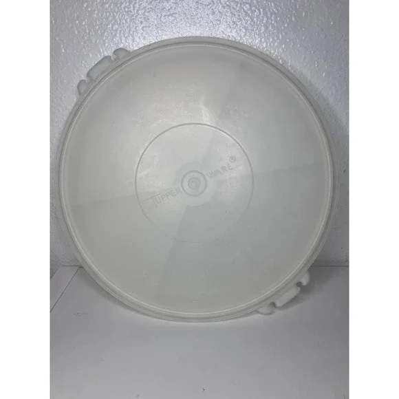Vintage Tupperware Round Pie Saver Carrier Keeper w/ Lid Sheer White 224-9