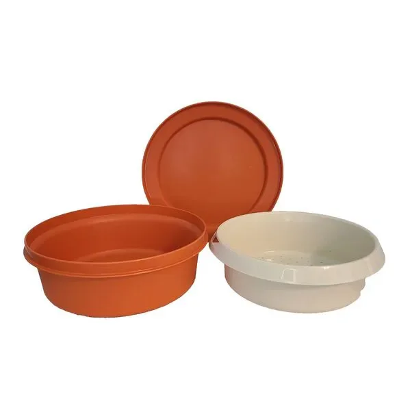 VTG Tupperware Seal N Serve Steamer 3pc Set 1346 Bowl 1337 Lid 1335 Strainer