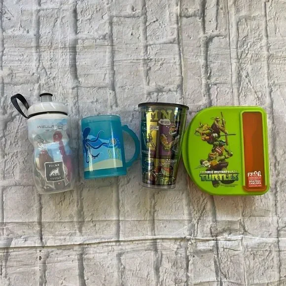 ZAK! Teenage mutant ninja turtle lunch box w/spoon & polar insulated waterbottle