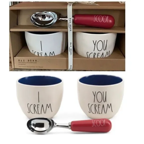 NWT RAE DUNN-Ice Cream Set I scream You Scream New