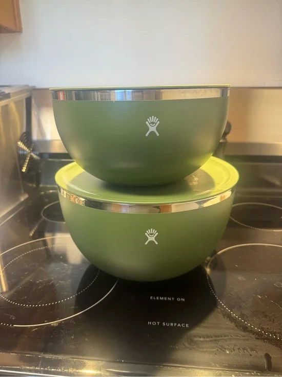 Hydro Flask Olive Green Stainless Steel Bowls with Olive Lids