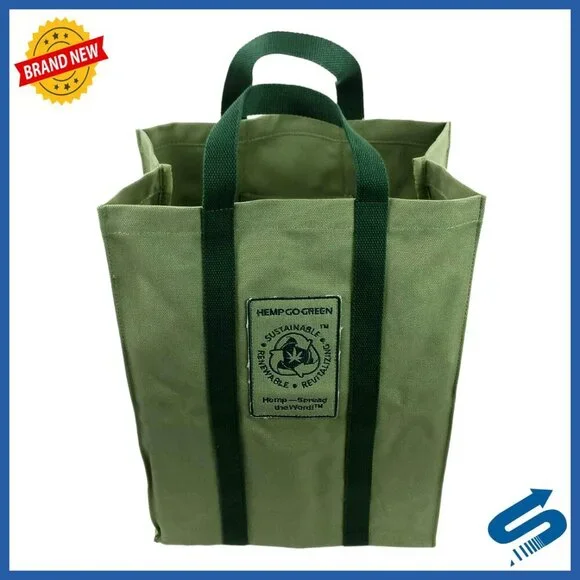 Heavy Duty Hemp Canvas Reusable Shopping Bag Eco-Friendly Durable Tote