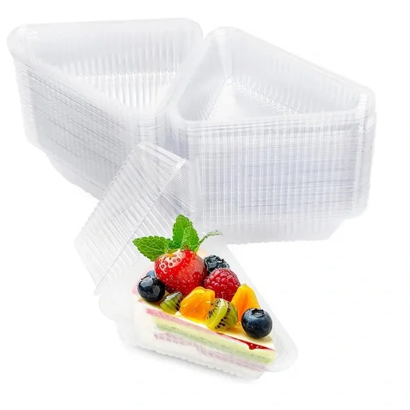 200 Pcs Individual Cake Slice Containers