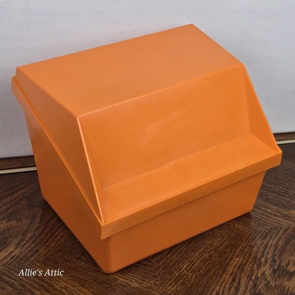 Vintage‎ Recipe Box 70s Betty Crocker Orange Storage Kitchen Decor Large 9x8x6