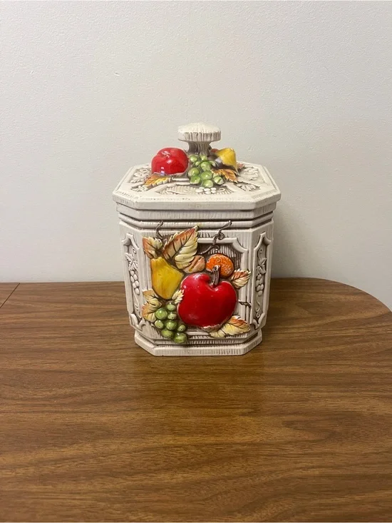Vintage Fruit Canister with Lid