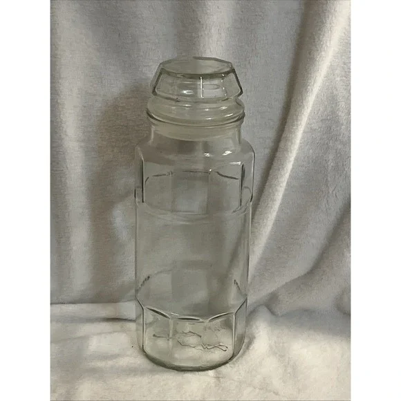 Vintage PLANTERS Mr.‎ Peanut Anchor Hocking Glass Jar Container & Lid 1979