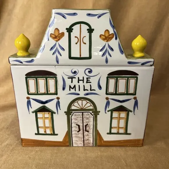 Meiselman Imports THE‎ MILL Cookie Jar Made in Italy Cottage Core