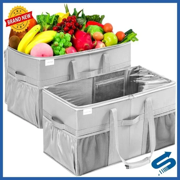 Extra Large Utility Tote Bag Heavy Duty Structured Foldable Shopping Grocery