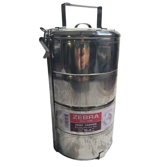 3453 Thai Zebra 4 Tier Stainless Steel‎ Food Carrier