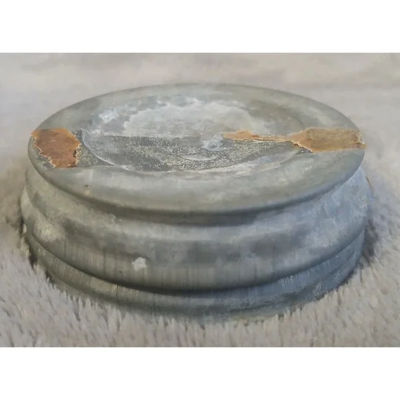Vintage Zinc Canning Jar Lid with‎ Milk Glass Liner Standard Mouth Replacement