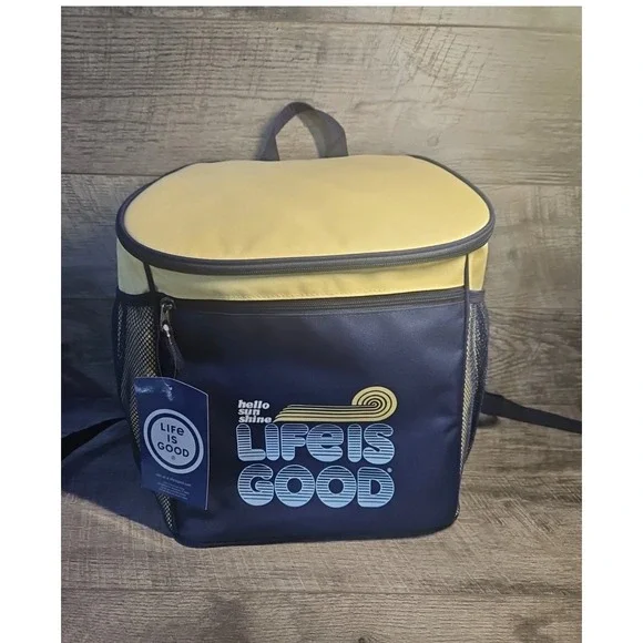 Life‎ is Good Insulated Cooler Backpack Hello Sunshine Navy Yellow 622889 NWT