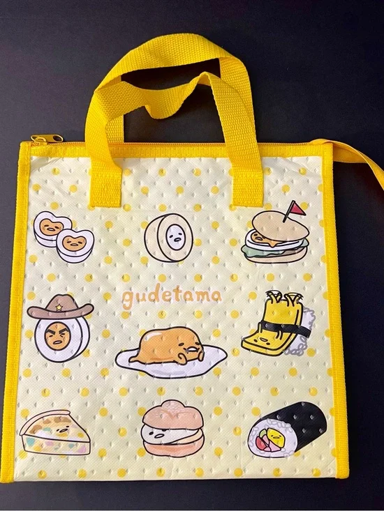 Sanrio Gudetama Yellow Insulated Skater Tote Lunch Bag with Handles