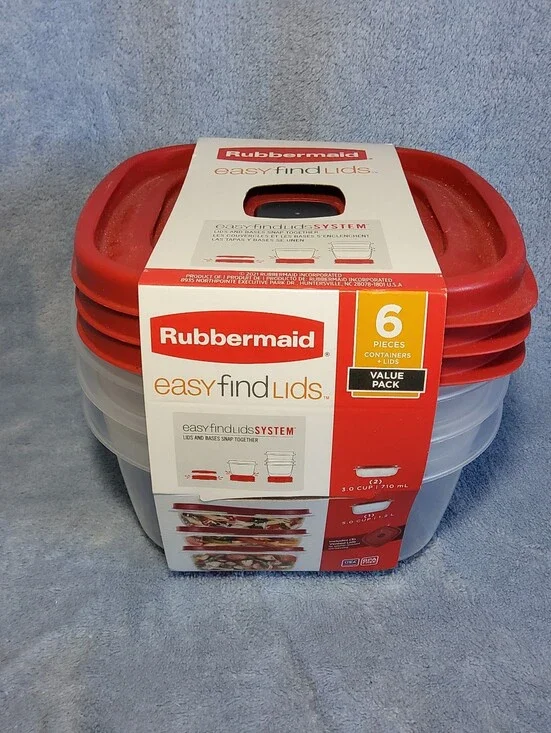 NEW Rubbermaid Easy Find Lids 6 Piece Vented Lids 2x 3 Cup 1x 5 Cup