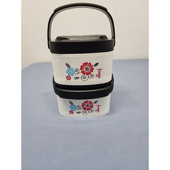 Foogo By Thermos 12 Oz. Stackable Bento Containers Set Of 2 In Poppy Patch 2012