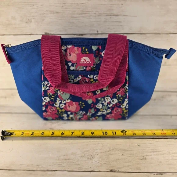 Igloo Floral Insulated Lunch Tote Bag Blue Pink 00161823 Small Cooler Bag