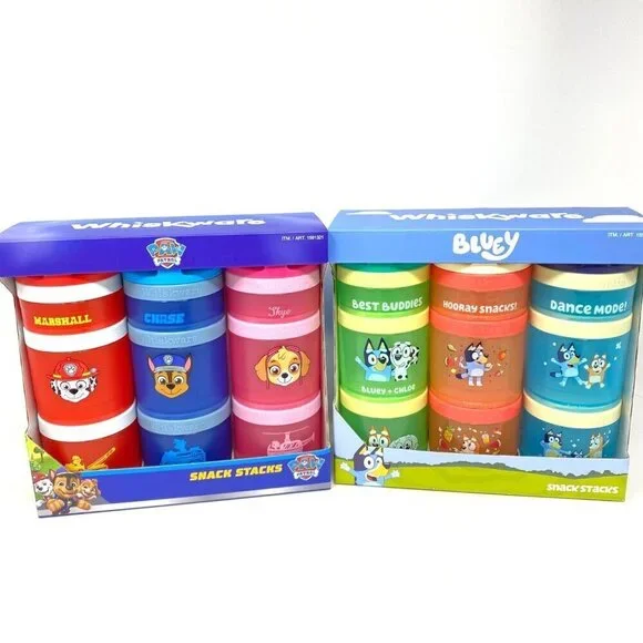 Whiskware Bluey Or Paw Patrol Snack Containers On The Go Kids Toddler Twist Lock