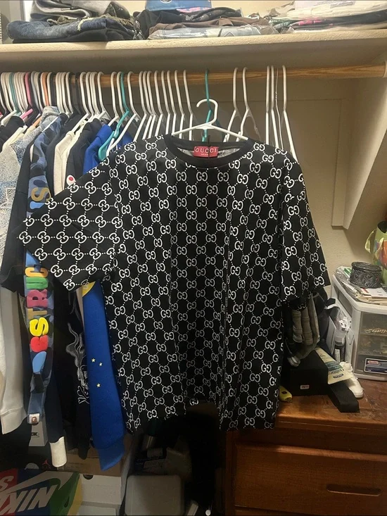 XL Gucci Black & White Allover GG  Tee